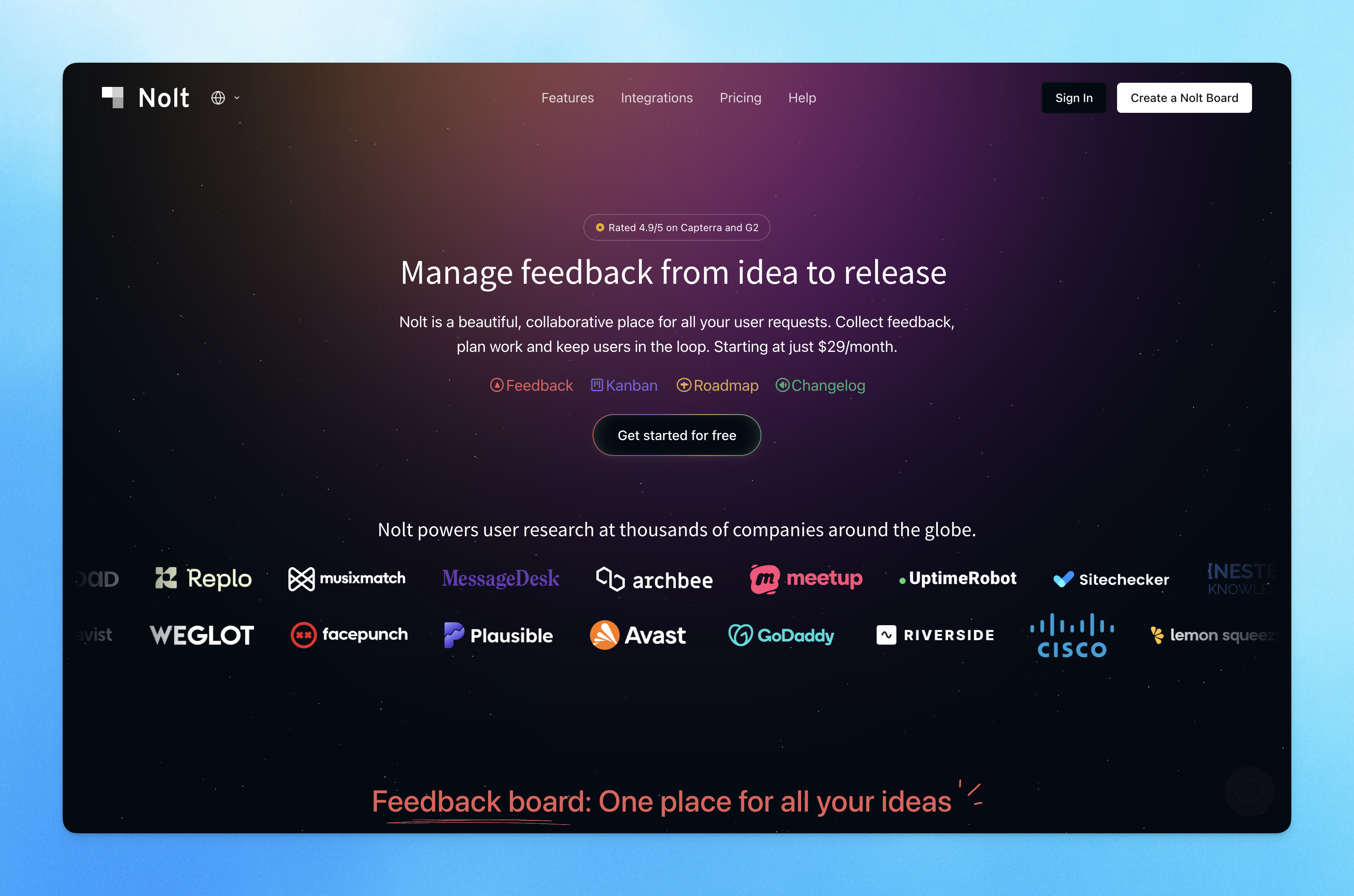 Nolt - Simple feedback boards