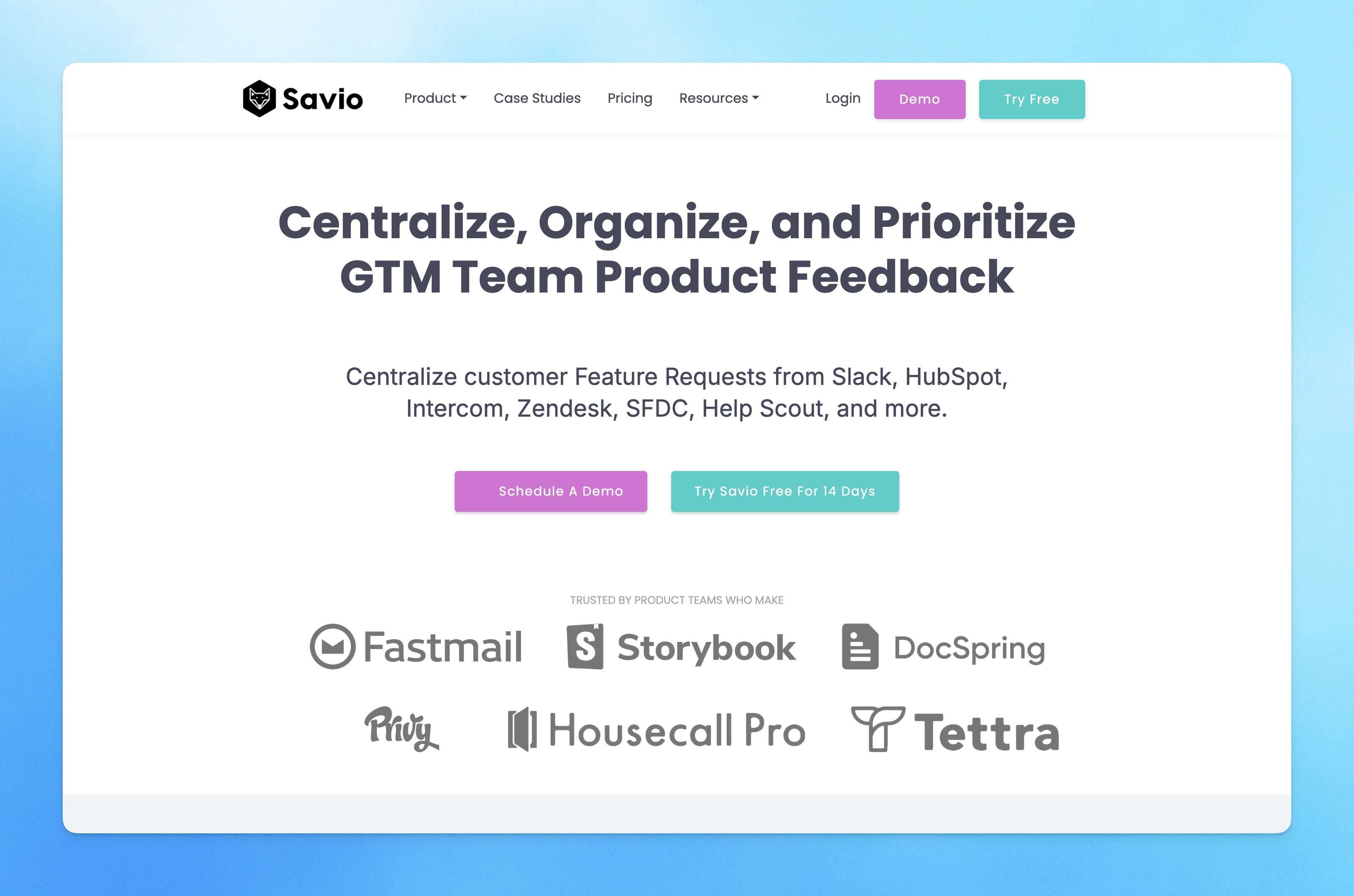 Savio - Support-focused feedback management