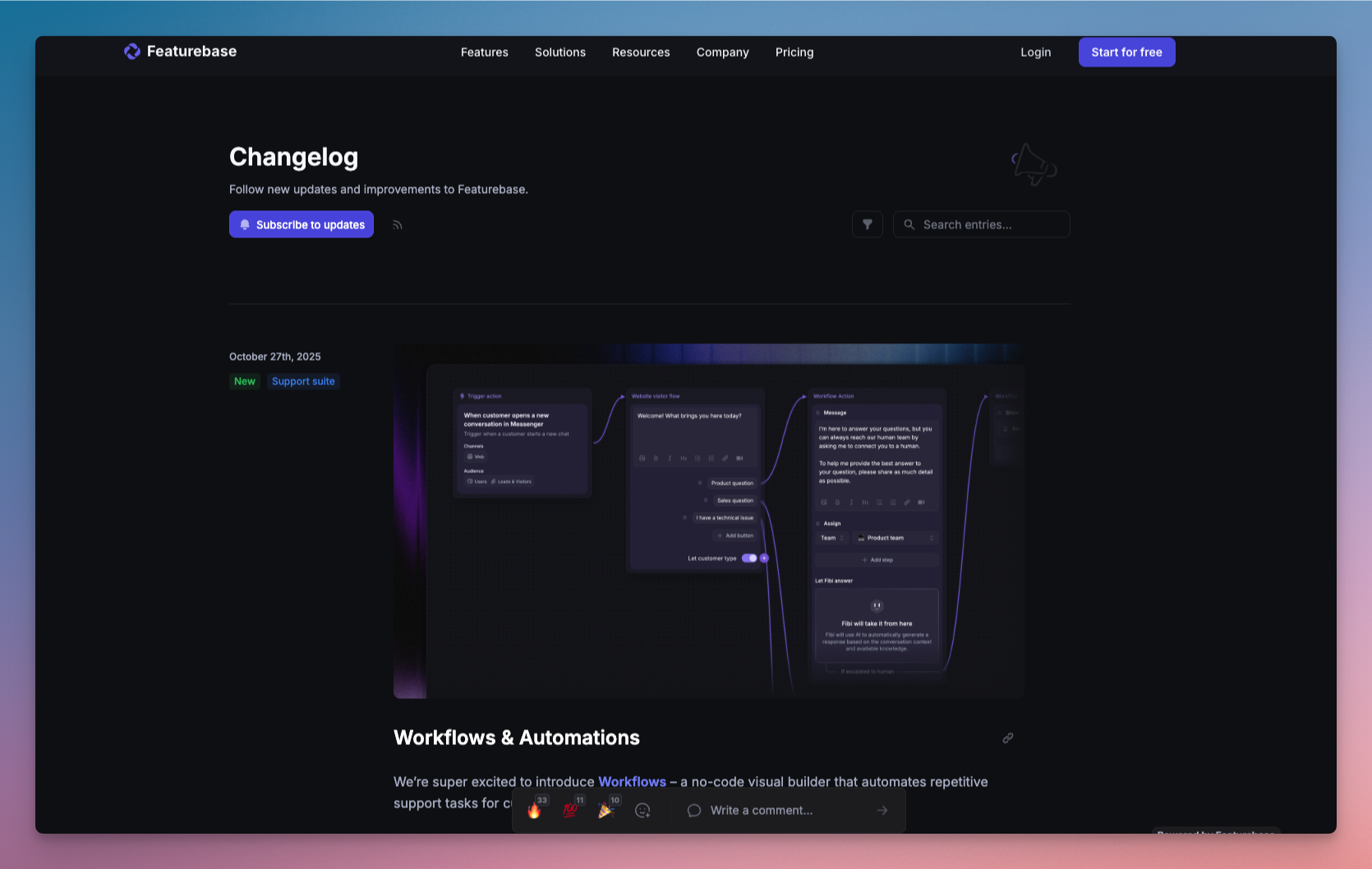 Featurebase : For free customer communication