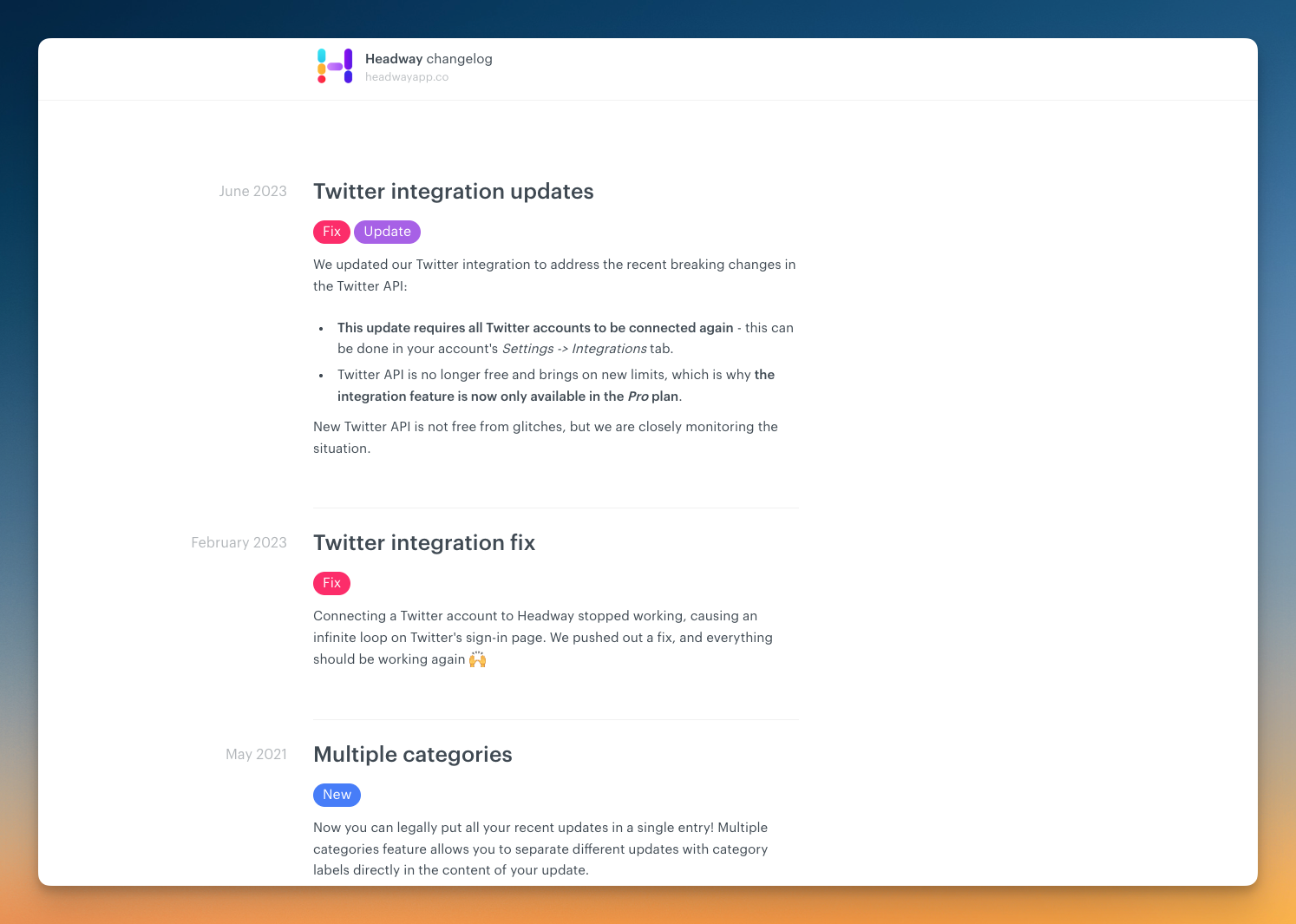 Headway : For free customer communication