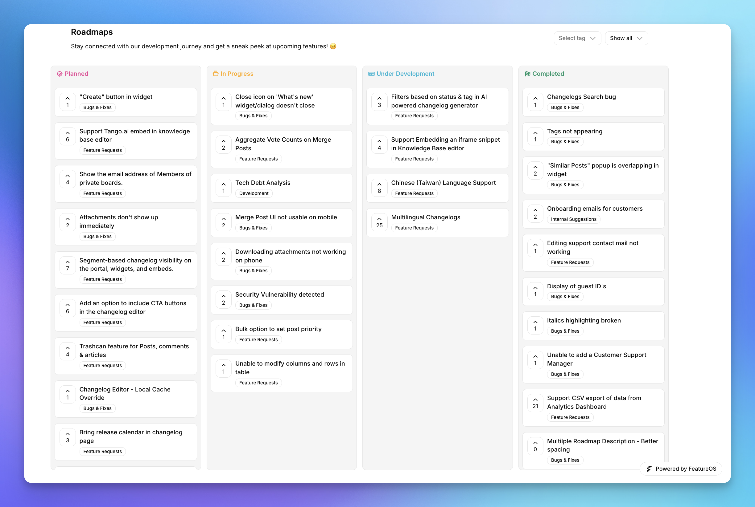 FeatureOS the best alternative of Savio for product roadmap