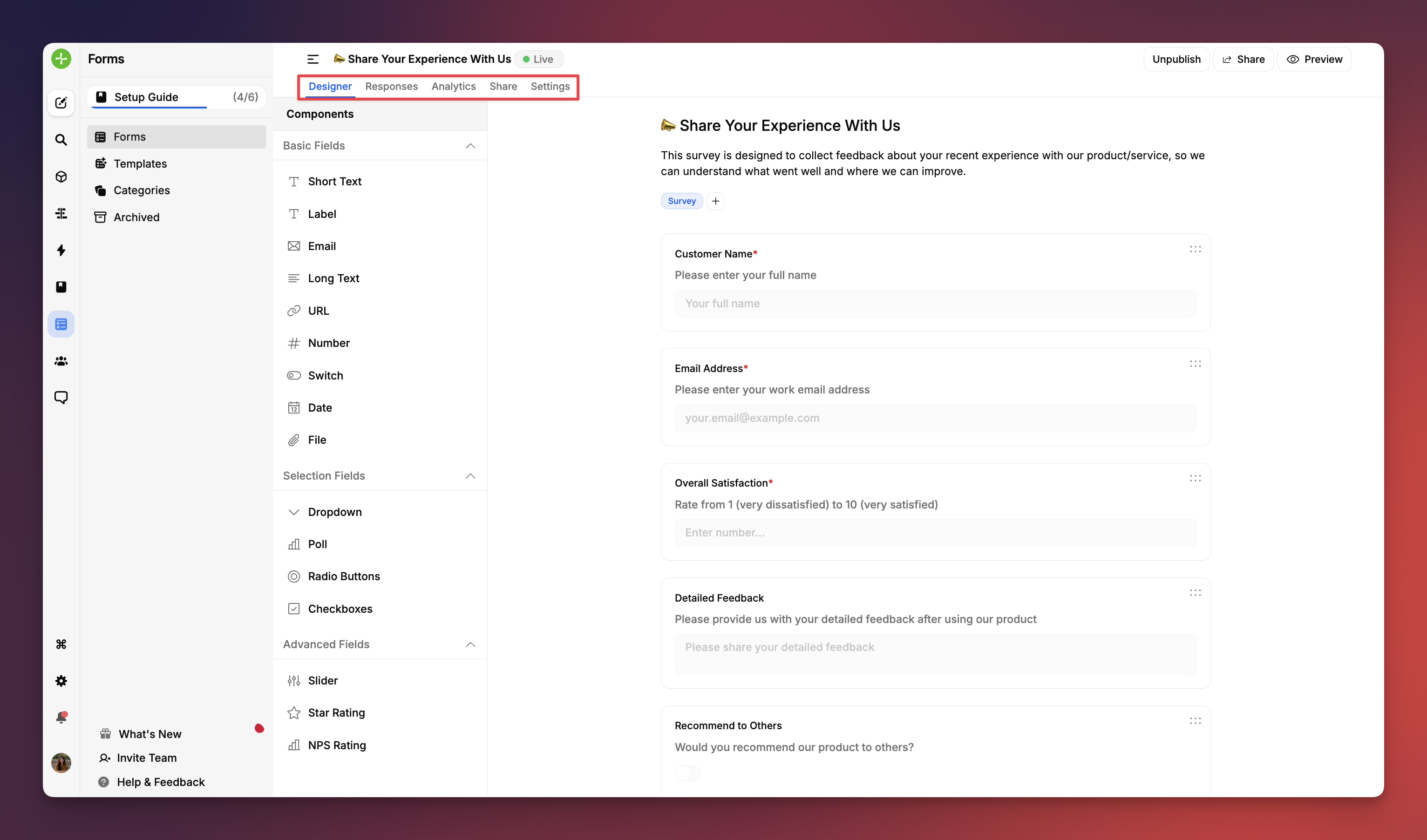 Forms & Surveys by FeatureOS