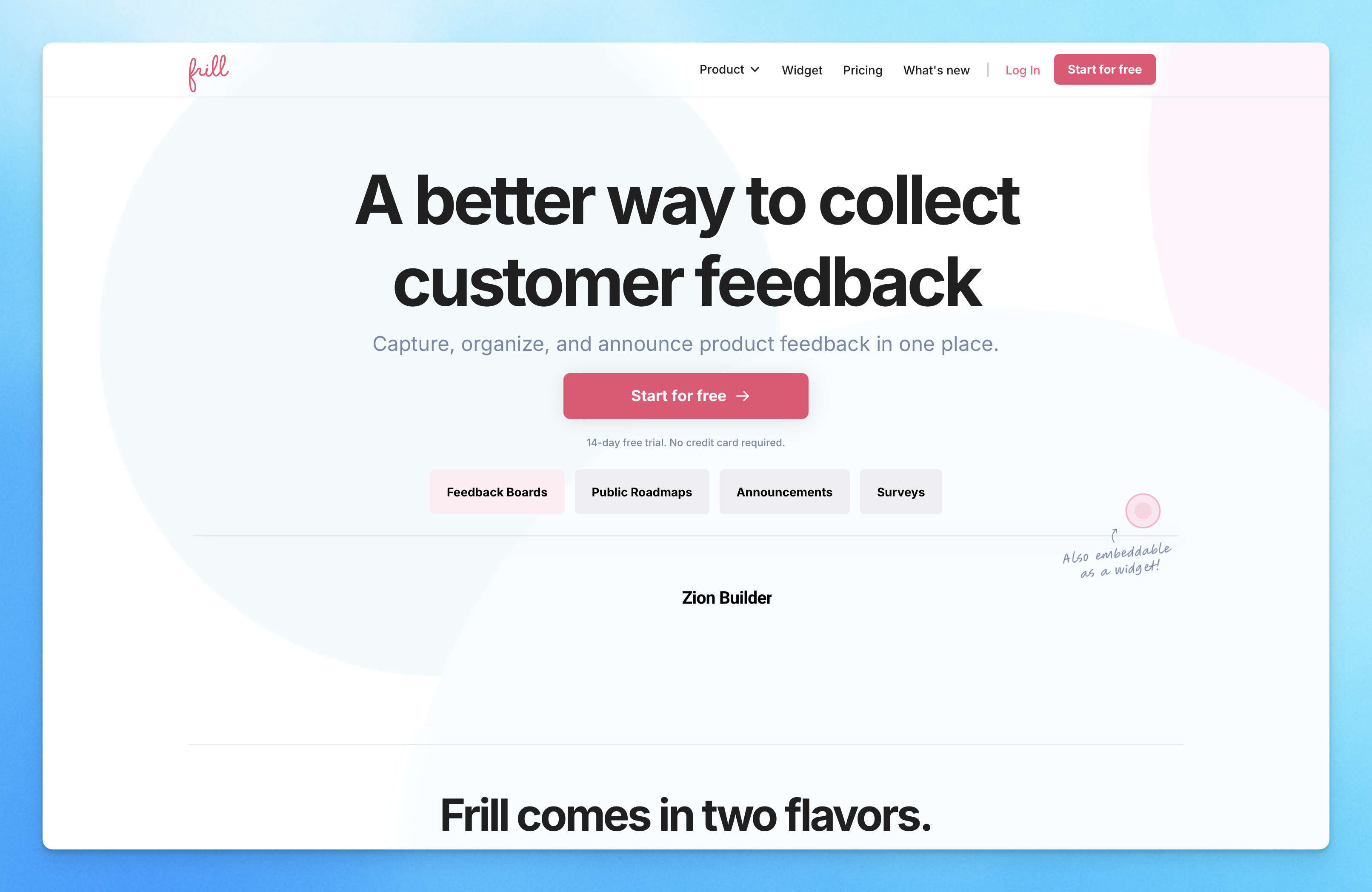 Frill - Lightweight feedback and changelog tool