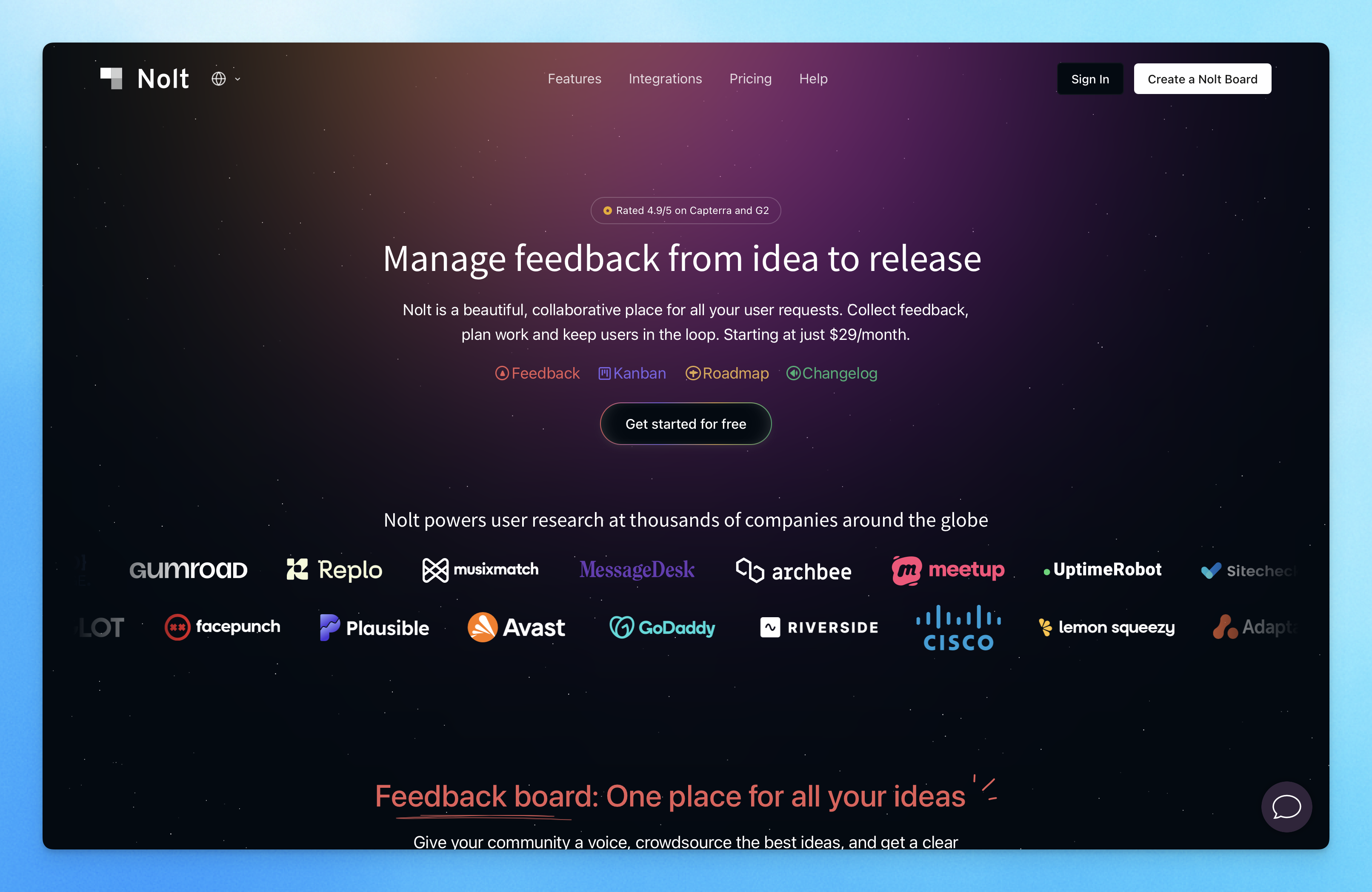 Nolt - Simple per-board feedback tool