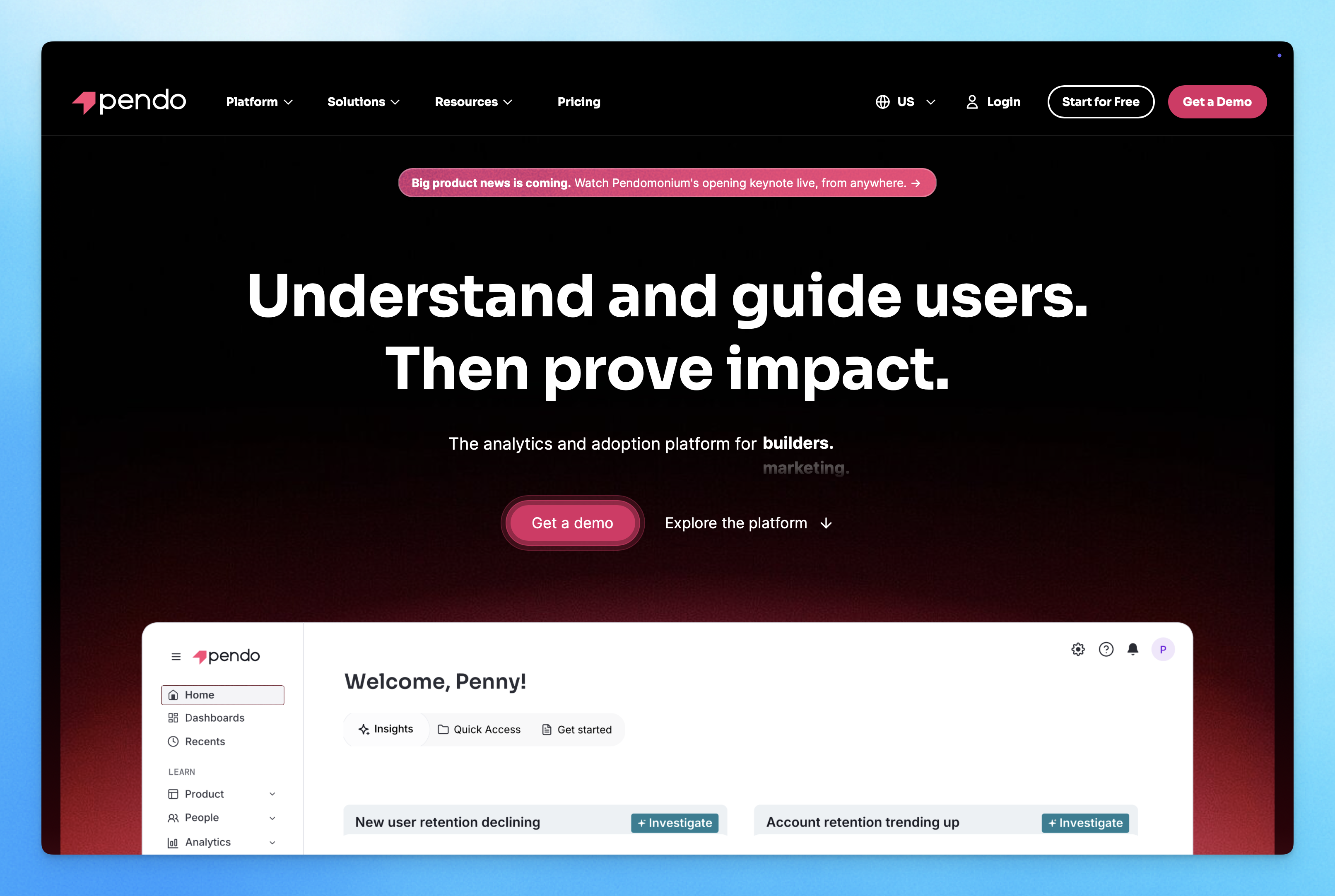 Pendo - Product analytics and in-app engagement
