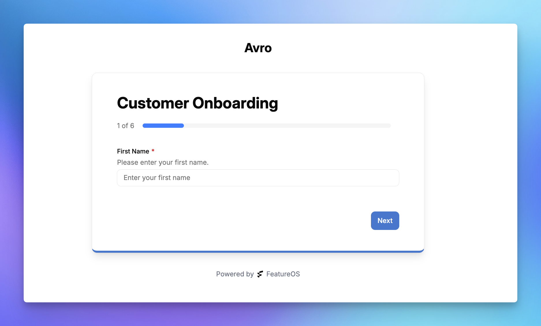 Onboarding Survey using FeatureOS Forms