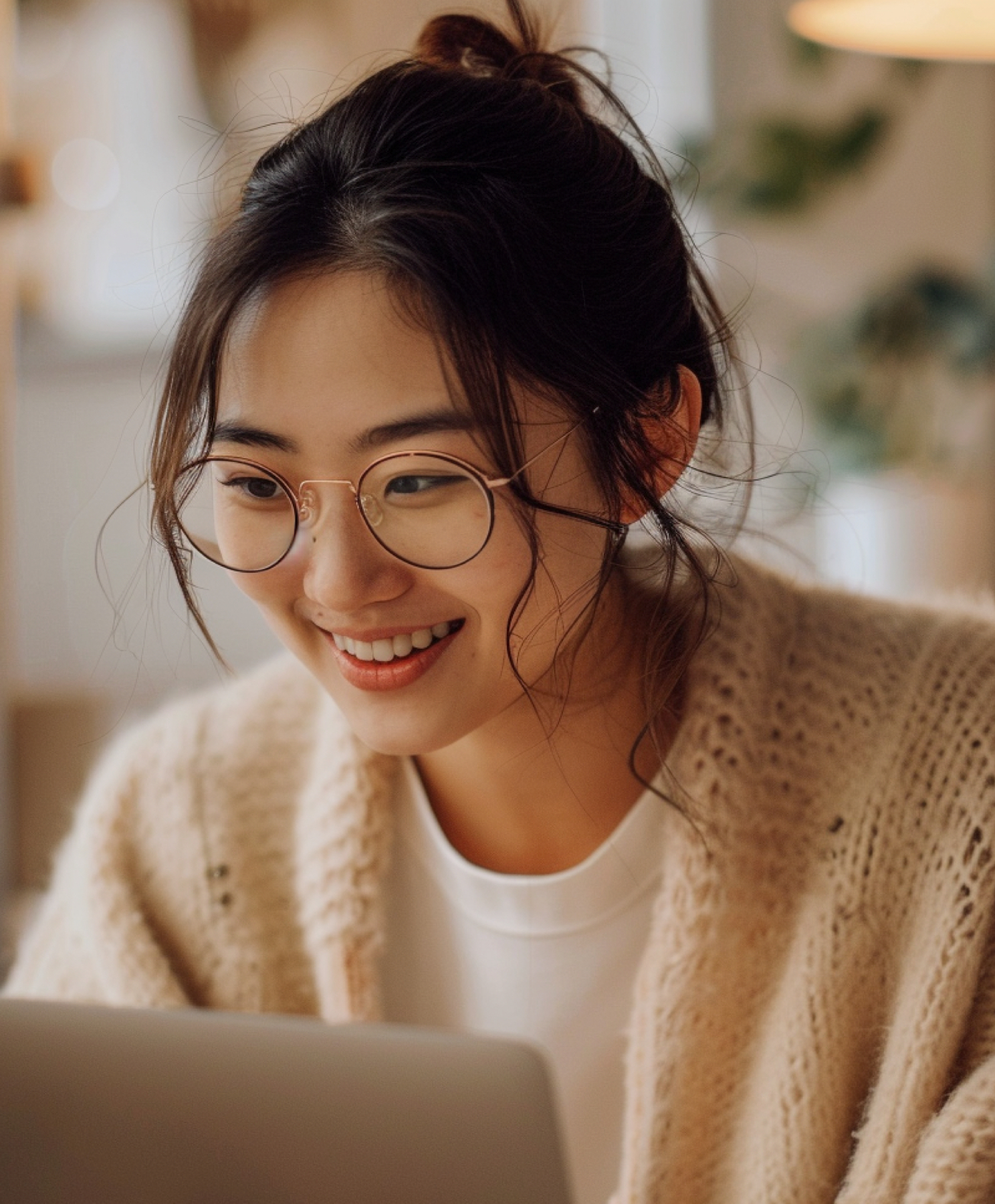 A person working with a laptop