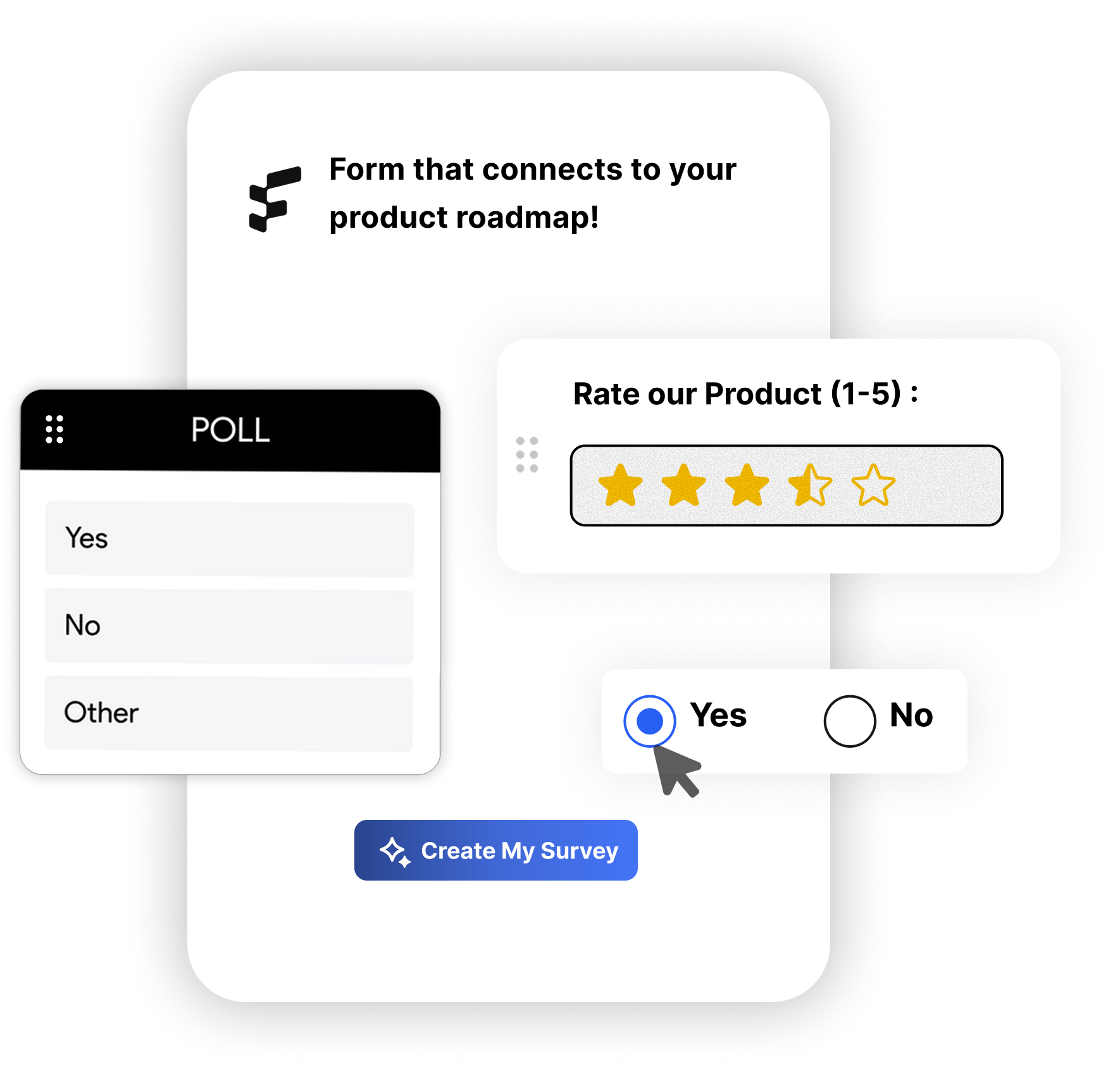 Forms and surveys module for collecting customer feedback using polls, ratings, and questions.